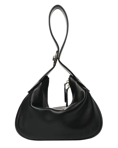VALENTINO GARAVANI VALENTINO BLACK NAPPA LEATHER SMALL GO-HOBO (AUTHENTIC PRE-LOVED)
