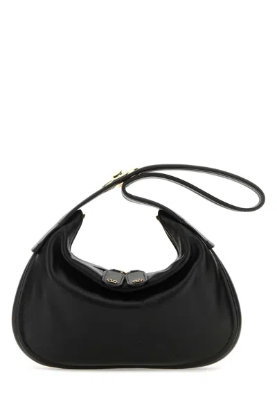 Valentino Garavani Small Go-hobo Shoulder Bag In Nappa Leather In Black
