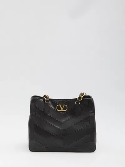 Valentino Garavani Valentino Black Nappa Leather Small Tote