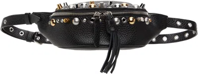 Valentino Garavani Black Nellcôte Belt Bag In 0no Nero