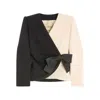 Valentino Chic Bow Detail Jacket With Side Slit In Multi