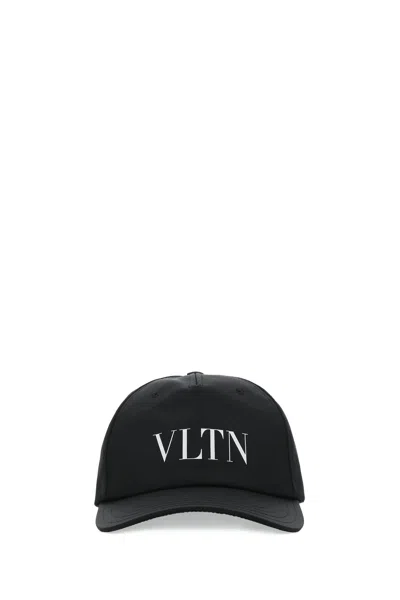 Valentino Garavani Contoured Brim Cap With Adjustable Strap In Black