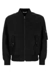 Valentino Sequin-embellished Zip-up Bomber Jacket In Black