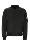 Valentino Nylon Bomber With Leather Patch And Vlogo Detail