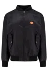 Valentino Nylon Bomber With Leather Patch And Vlogo Detail In Black