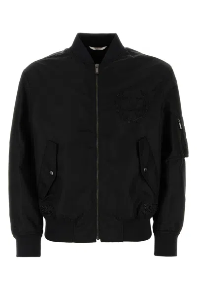 VALENTINO BLACK NYLON BOMBER JACKET