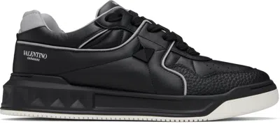 Valentino Garavani Black One Stud Low-top Nappa Sneakers