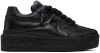 Valentino Black One Stud Xl Nappa Leather Low-top Sneakers In Nero