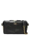 Valentino Garavani Panthea Small Shoulder In Nappa Leather With Chevron Pattern Bags In Black