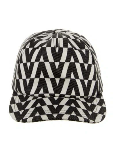 Pre-owned Valentino Garavani Black Pattern Printed Cotton Baseball Cap