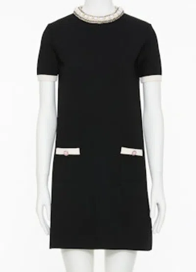 VALENTINO BLACK PEARLS MINI DRESS