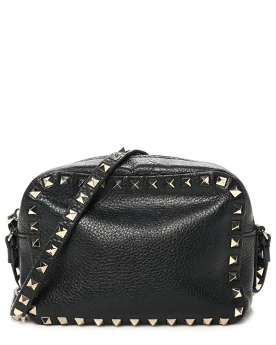 Valentino Garavani Valentino Black Pebbled Calfskin Leather Rockstud Camera Crossbody (authentic  Pre-loved)