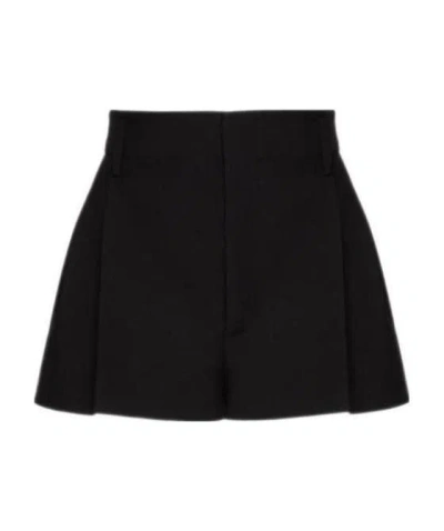 Valentino Black Pleated Detail Shorts