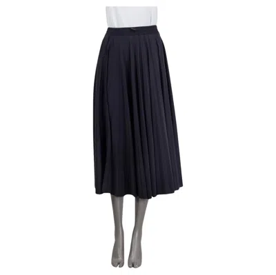 Pre-owned Valentino Black Polyamide 2018 Vltn Pleated Midi Skirt Xs