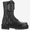 Valentino Quilted Combat Booties Buckle Detail In Multi