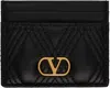 Valentino Black Quiltie 67 Card Holder In Black
