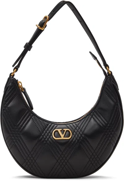 Valentino Garavani Black Quiltie 67 Mini Bag