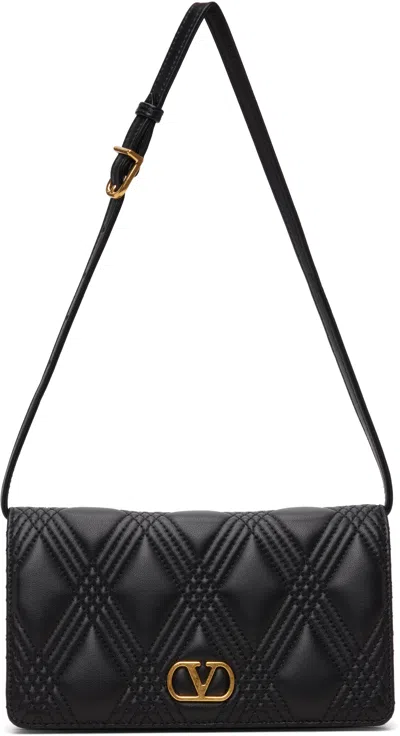 Valentino Garavani Black Quiltie 67 Mini Bag