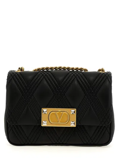 VALENTINO GARAVANI BLACK QUILTIE 67 SHOULDER BAG