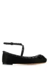 Valentino Garavani Rockstud Bow Detailed Ballerina Shoes In Black
