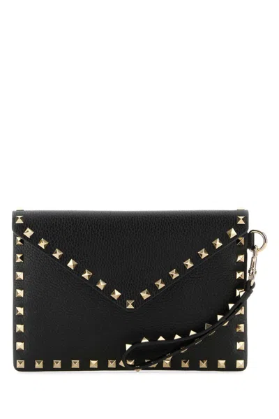 Valentino Garavani Black Rockstud Clutch