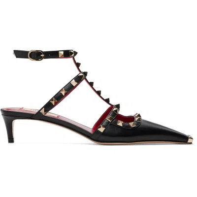 Valentino Garavani Black Rockstud Court 40mm Heels