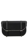 Valentino Large Rockstud Messenger Bag With Adaptable Strap In Black
