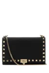 Valentino Black Leather Rockstud Crossbody Bag In Black
