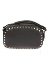 Valentino Black Rockstud Crossbody Bag In Black