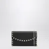 Valentino Black Rockstud Crossbody Wallet In Black