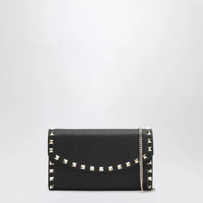 VALENTINO GARAVANI BLACK ROCKSTUD CROSSBODY WALLET