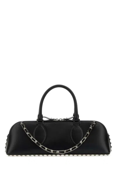 Valentino Garavani Black Rockstud East-west Duffle Bag