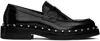Valentino Black Rockstud M-way Loafers In 0no Nero