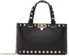 Valentino Black Rockstud Mini Shopping Bag In Black