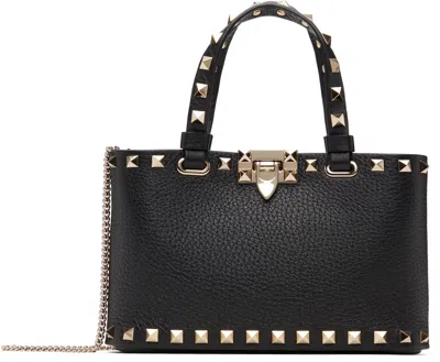 Valentino Garavani Black Rockstud Mini Shopping Bag
