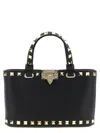 Valentino Rockstud Mini Tote Bag With Chain Strap In Black