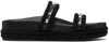 Valentino Black Rockstud Sandals In Black