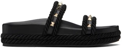 Valentino Garavani Black Rockstud Sandals