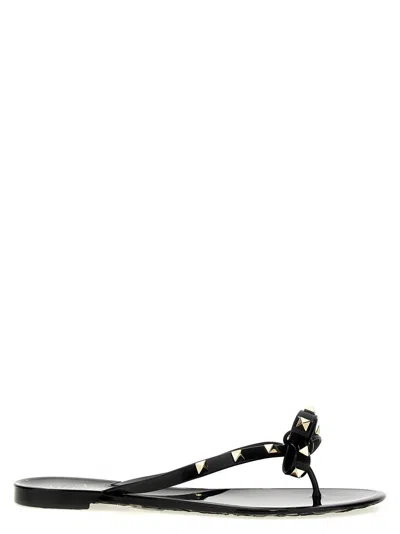 VALENTINO GARAVANI BLACK ROCKSTUD SANDALS