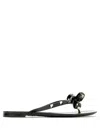 Valentino Garavani Mini Bow Sandals With Platinum-finish Studs In Black
