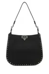Valentino Hobo Rockstud Leather Bag With Chain Strap In Black