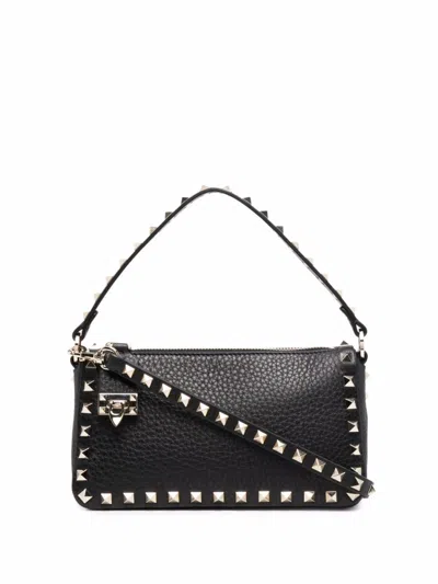 VALENTINO GARAVANI WOMEN BLACK ROCKSTUD SMALL SHOULDER BAG, ONESIZE LUXURY SHOULDER BAGS FOR WOMEN DARVEYS
