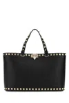 Valentino Borsa A Mano Rockstud In Pelle Nera  Donna In Black