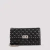 Valentino Rockstud Spike Black Leather Shoulder Bag In Black