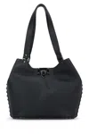 Valentino Black Rockstud Tote In Black