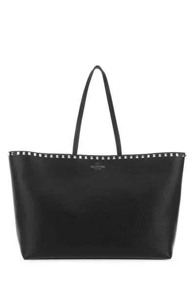 Valentino Garavani Black Rockstud Tote Bag