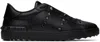 Valentino Rockstud Untitled Studded Leather Sneakers In Nero/nero