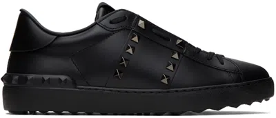 VALENTINO GARAVANI BLACK ROCKSTUD UNTITLED SNEAKERS