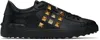 Valentino Garavani Men Rockstud Untitled Sneakers In Rjh Nero/antique Bra