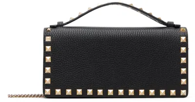 Valentino Garavani Black Rockstud Wallet Bag